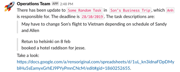 "Incomplete slack message"